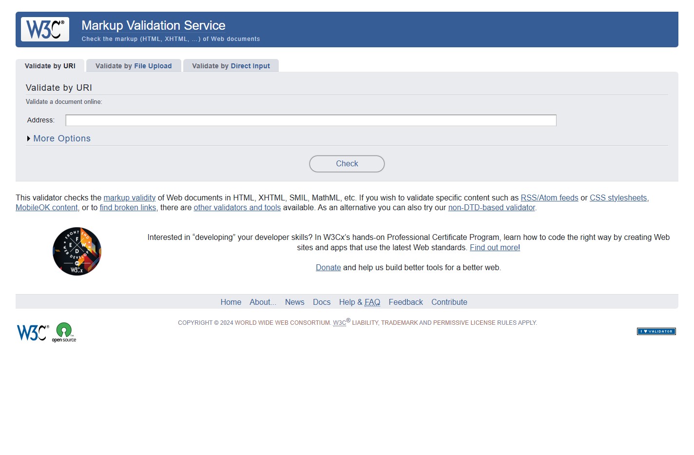 The W3C Markup Validation Service