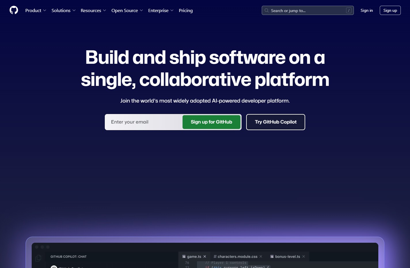 GitHub · Build and ship software on a single, collaborative