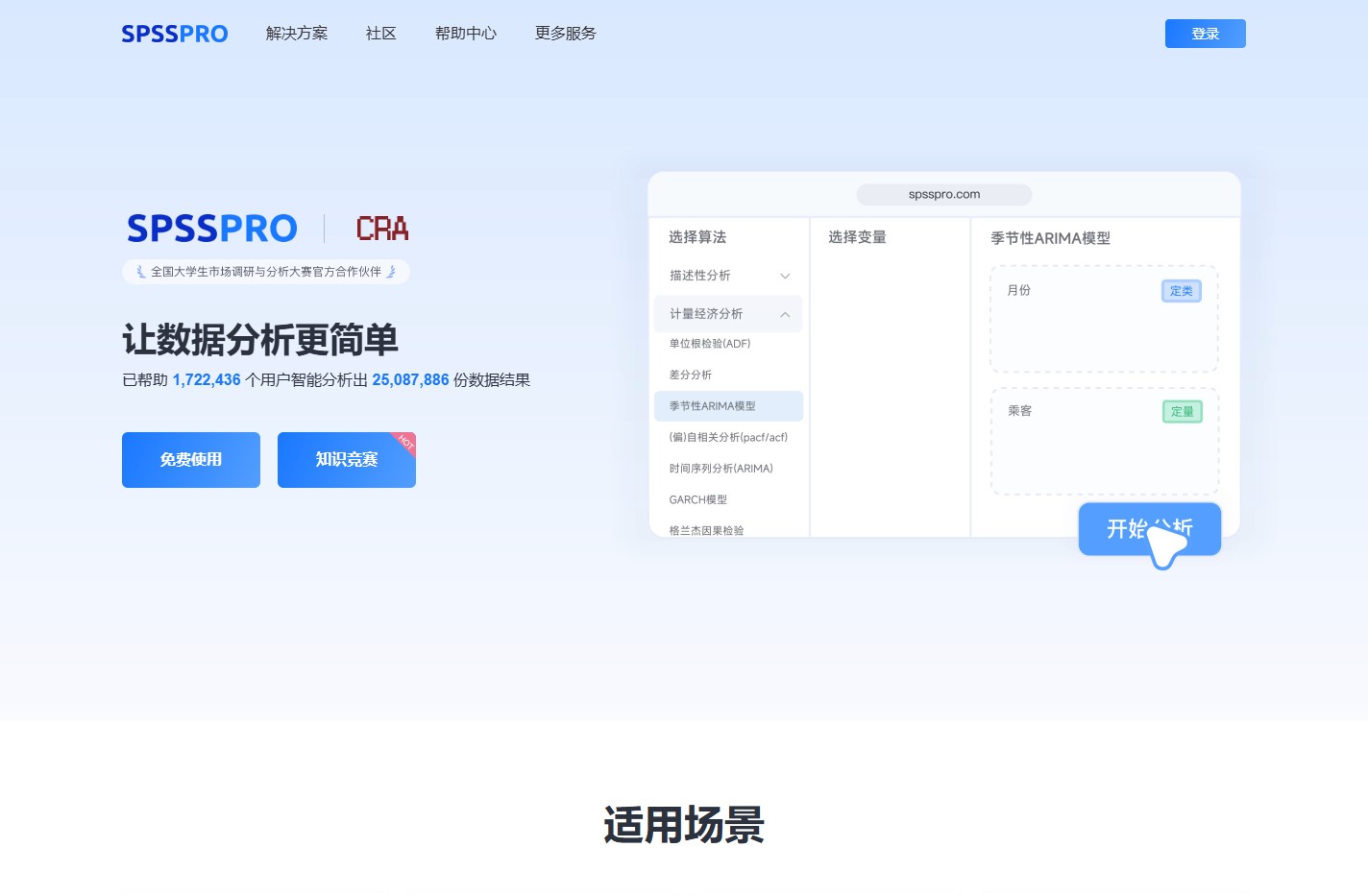 SPSSPRO-免费专业的在线数据分析平台