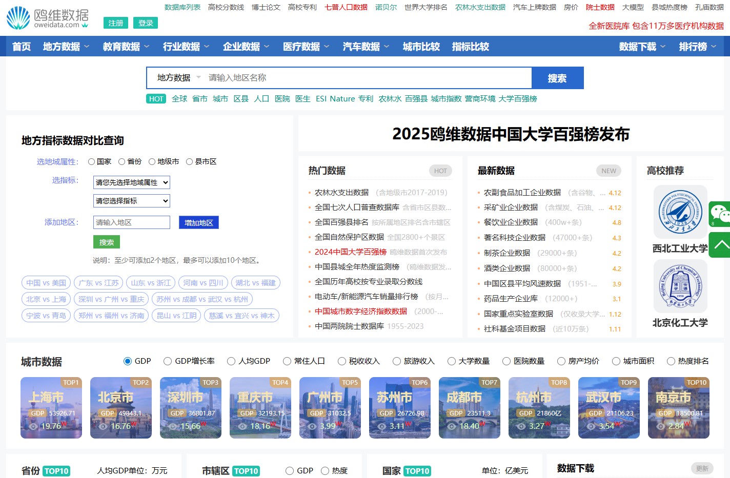 鸥维数据 - 综合性数据查询平台
